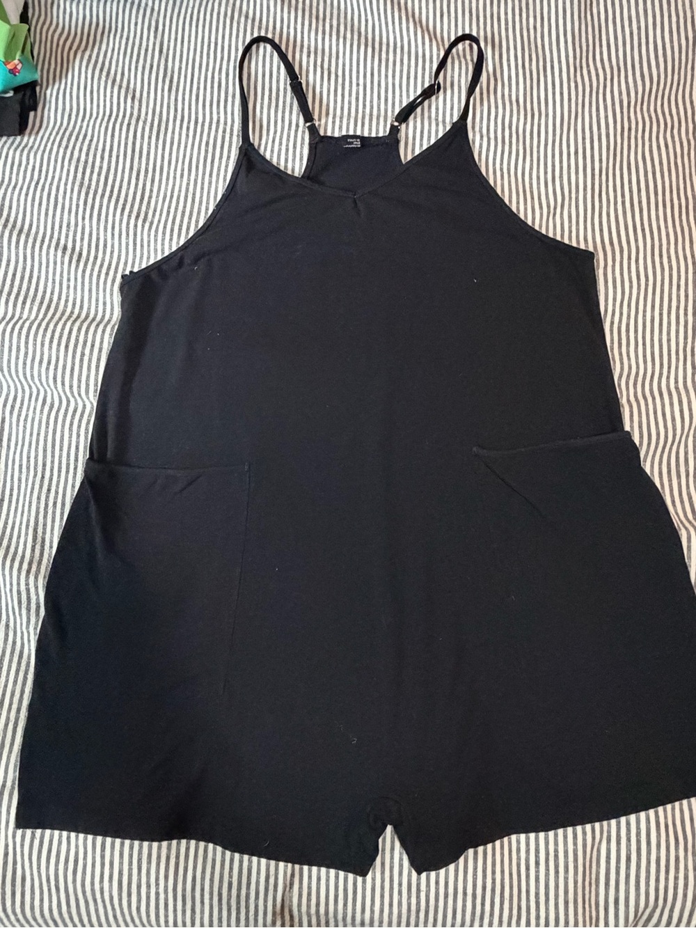 Black Sleeveless Pocket Romper - Women